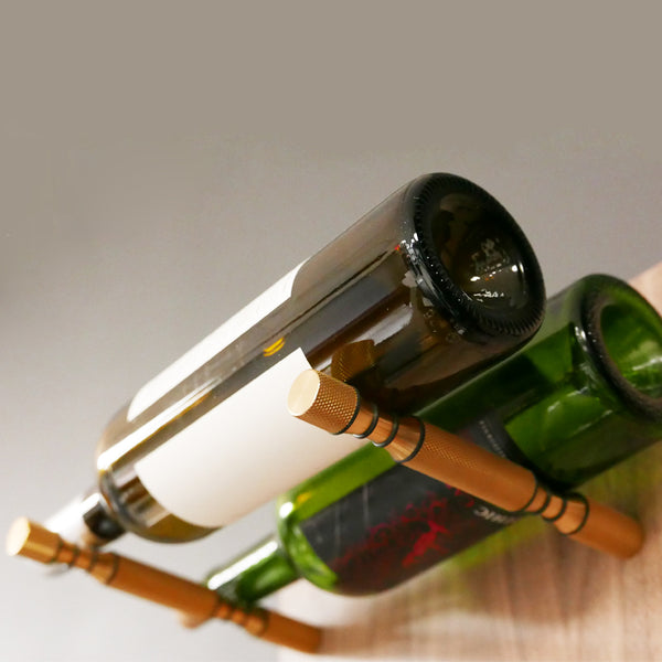 Winnec Textured Wine Bottle Peg in Brushed Brass 185mm