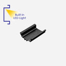 C-shape Lena Matte Black Profile Handle with LED Light