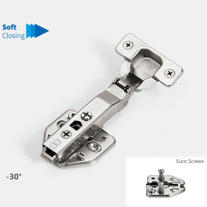 Winnec Hardware -30 Degree Soft-closing M8 Dowel Hinge with Euro Screw Plate