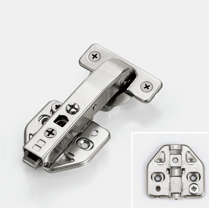 Winnec 90 Degree Soft-closing Hinges with Mounting Plate with M8 Dowels Cup and Screw On Plate