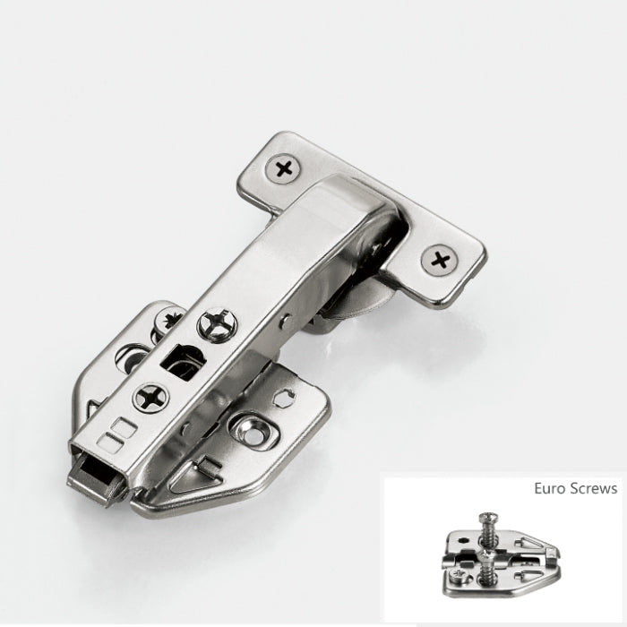 Winnec 90 Degree Soft-closing Hinges with Mounting Plate with M8 Dowels Cup and Euro Screws Plate