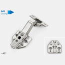 Winnec +45 Degree Soft-closing Cabinet Hinge with Mounting Plate