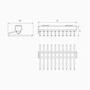 Dimension of Di Lusso Top Mounted Single Row Hanging Soft-closing Pant Rack