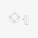 Dimension of Winnec Half Opening End Support for 1 Inch Closet Hanging Rod