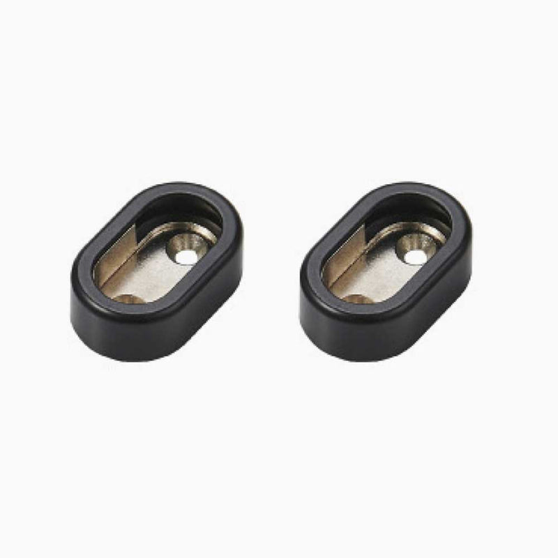Oval Closet Rod End Support with Cover (Black)