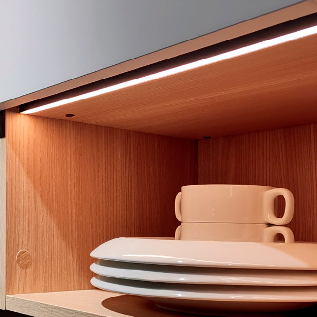 Coffee Bar Display of Upper Lena Gola Profile System with Built-in LED Light