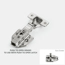 Winnec 105 Degree Push to Open M8 Dowel Hinge with Euro Screws Hinge Plate