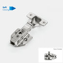 Winnec 105 Degree Full Overlay Soft Clsing Hinge with M8 Dowels on Cup and Euro Screws Hinge Plate for Gable 3/4 inch or 5/8 inch