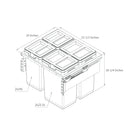 Dimension of Di Lusso Garbage Bins System - Width 22-1/2 Inches with Plastic Lids