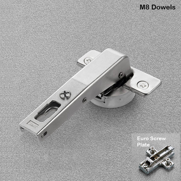 Salice 105 Inset Soft-closing Blind Corner M8 Dowels Hinges with Euro Screws Plate