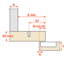 Salice_Blind Corner hinge "AM" Version Silentia Extended Arm Soft W/Dowels-13.5mm (Hinge Only)