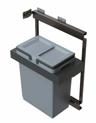 Di Lusso Recycle Center, Plastic Lid, Min Width 12-1/4 Inches, Depth 20 inches, Height: 23-1/2 inches, Bins capacity 35L x 1