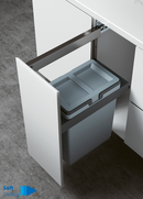 Di Lusso Recycle Center, Plastic Lid, Min Width 12-1/4 Inches, Depth 20 inches, Height: 23-1/2 inches, Bins capacity 35L x 1