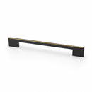 The Glasgow Collection Cabinet Handle Matte Black Amber Brass