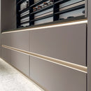 Display of L-shape Lena profile handle with LED Light 