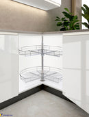 Winnec Kitchen Hardware 270 Degree Lazy Susan Wire Baskets in Cabinet