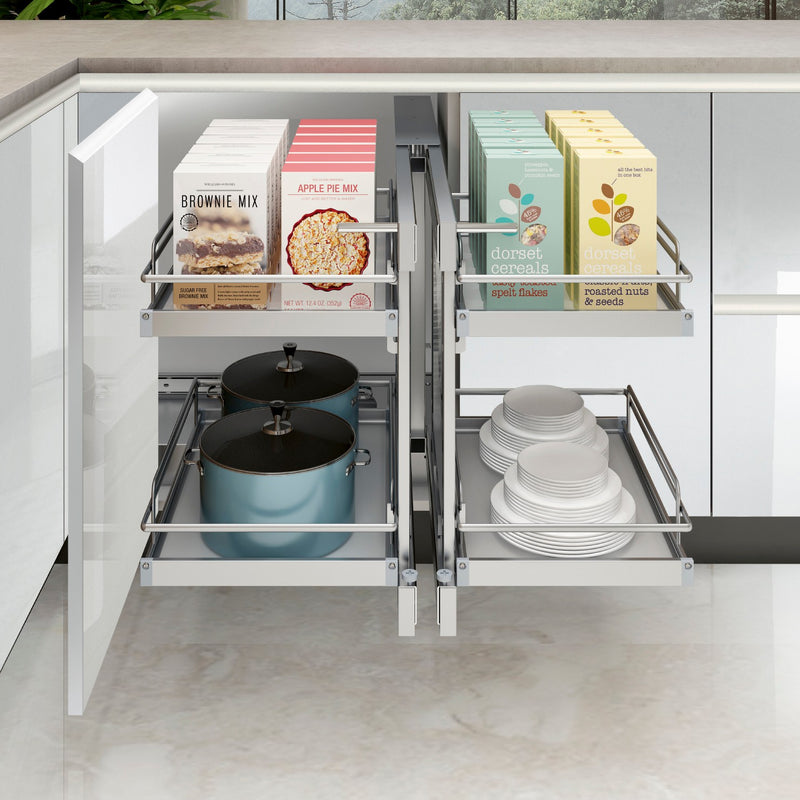Display of Kitchen Storage Solution - Cabinet Pull Out Blind Corner