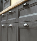 539 Series Kitchen Hardware Drawer Cup Pull Mounted on Wooden Cabinet