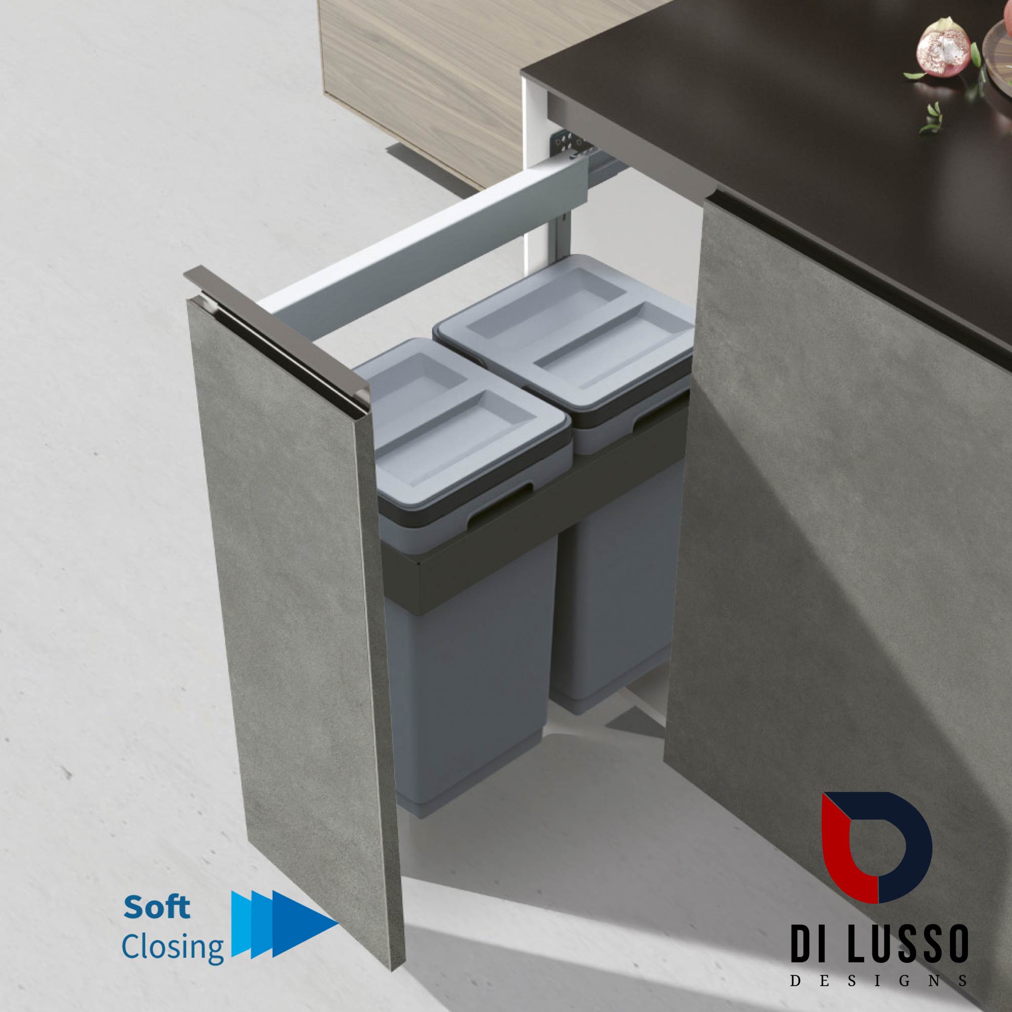 Di Lusso Garbage Bins System - Width 10-1/4 Inches