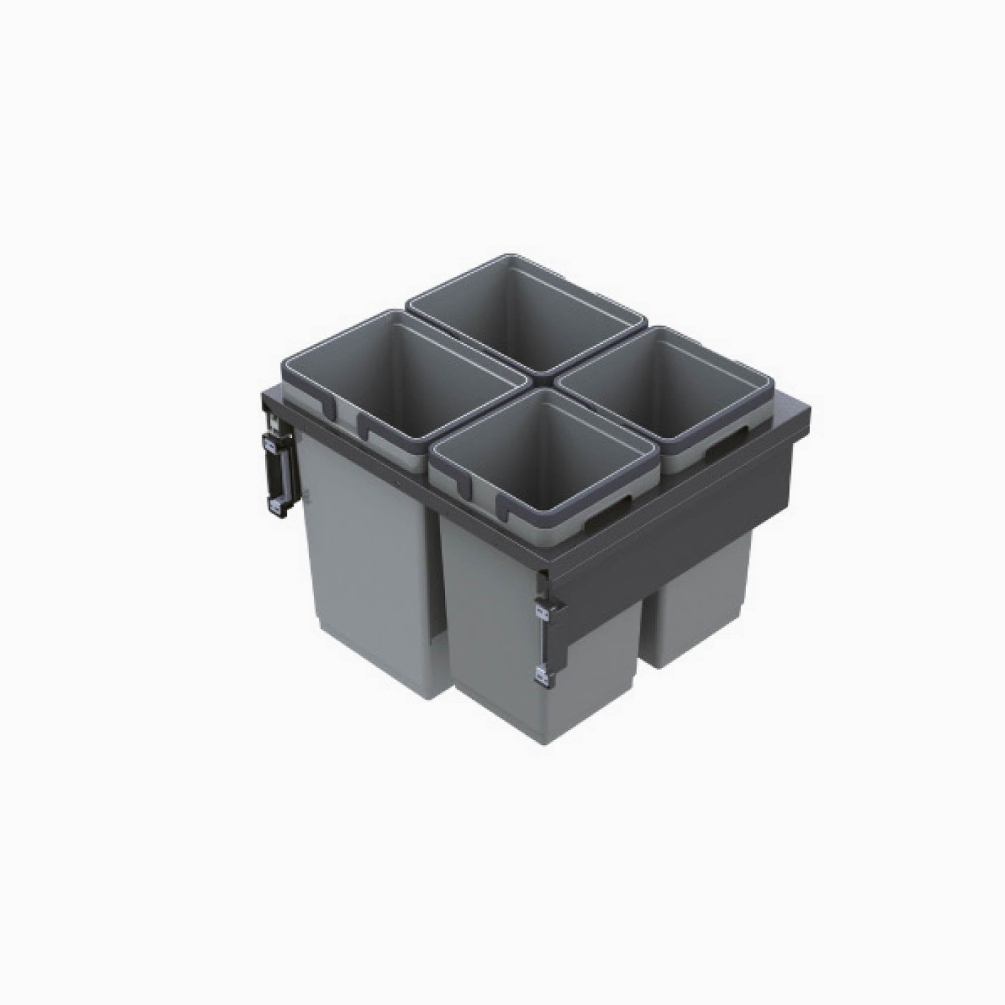 Di Lusso Garbage Bins System - Width 22-1/2 Inches with build-in Bin Lid