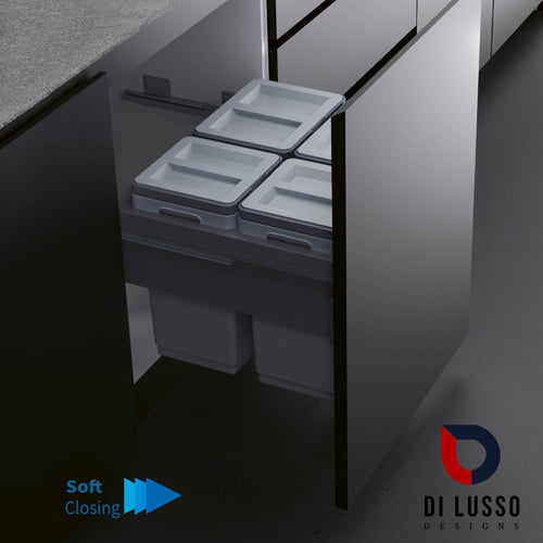 Di Lusso Garbage Bin System Width 22-1/2 with Plastic Lids