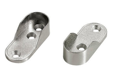 End Support Flange for Oval Closet Rod Nickel Plating (Sold by Piece) 1