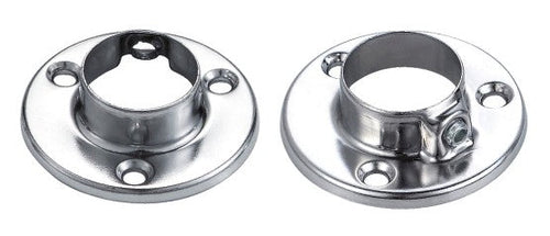 End Support Flange for 1" Round Closet Rod (Polished Chrome) (Sold by Piece) 1