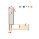Salice 165 Degree Lazy Susan Corner Hinge (With Dowels)