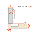 Salice 165 Degree Lazy Susan Corner Hinge (No Dowels)