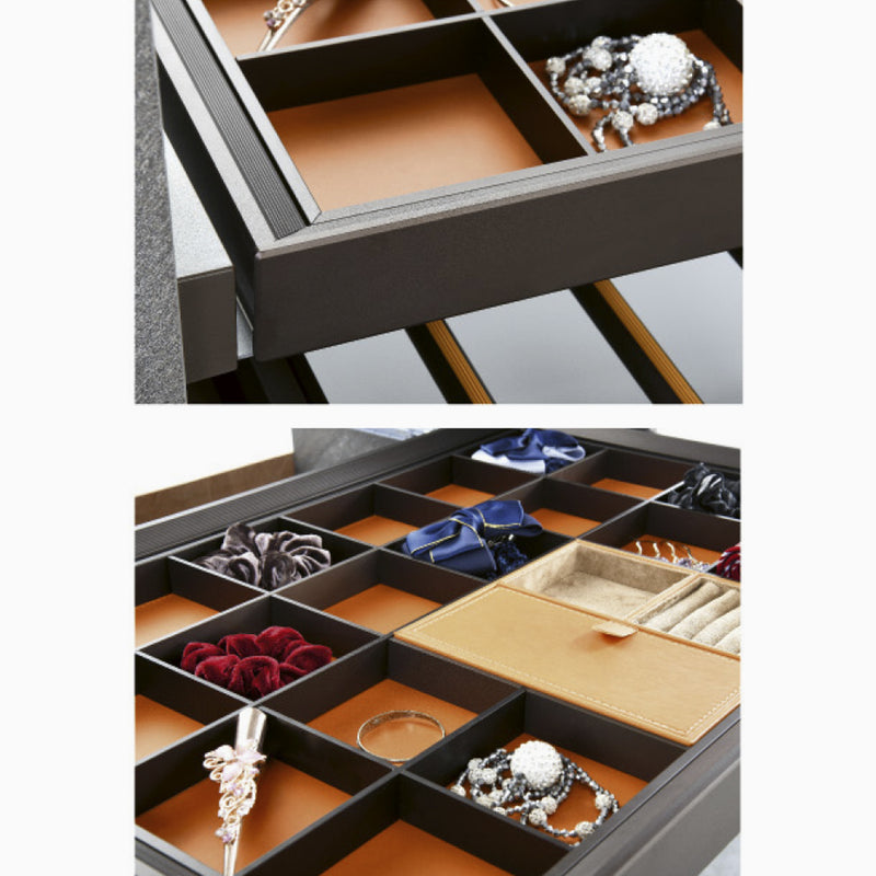 Close up of Di Lusso Closet Drawer Tray with Jewelry Organizer 
