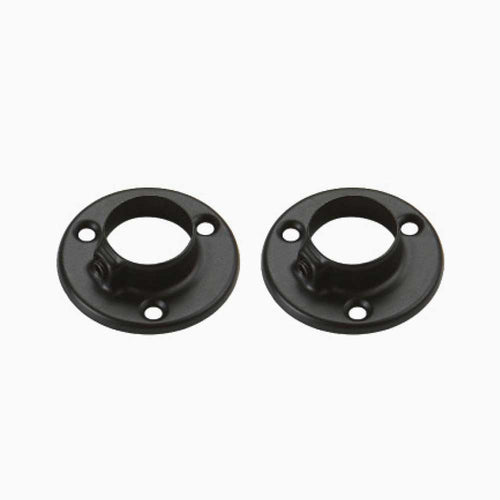 End Support Flange for 1" Round Closet Rod Black