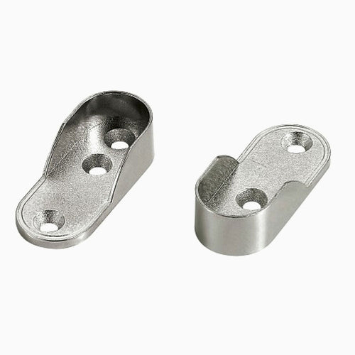 End Support Flange for Oval Closet Rod Nickel Plating (Sold by Piece)