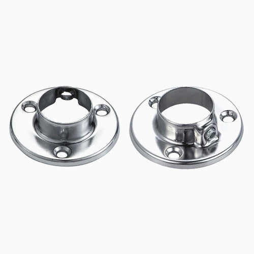 End Support Flange For 1" Round Closet Rod Polished Chrome