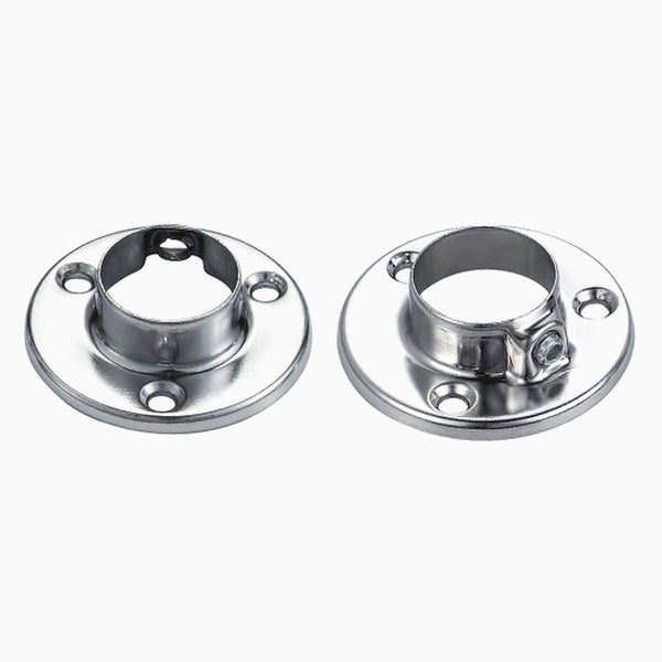 End Support Flange For Round Closet Rod (Polished Chrome)