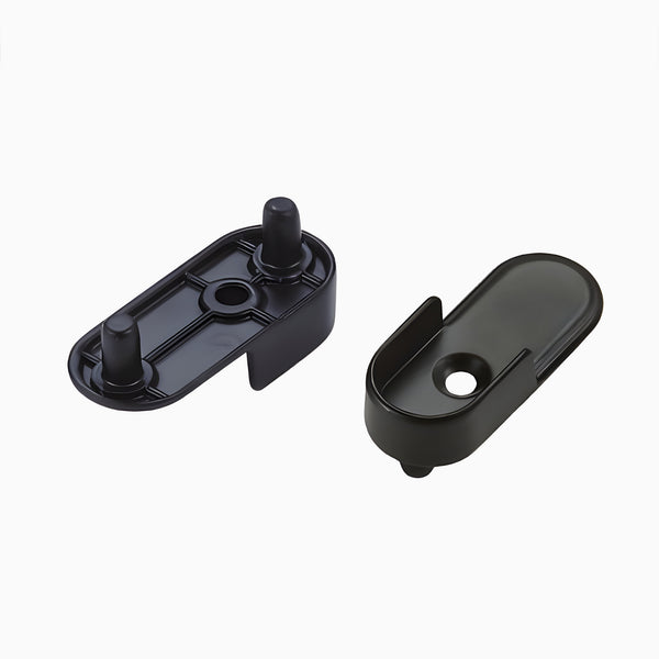 End Support for Oval Closet Rod with M5 Pins (Black)