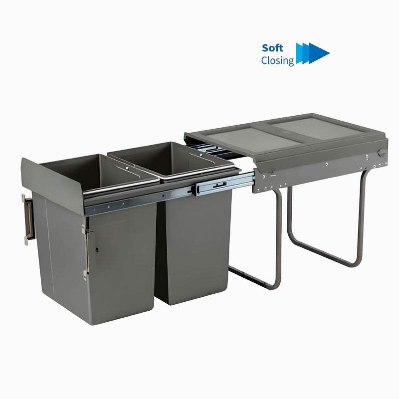 Soft-closing of Garbage Bins System - Width 13-1/2 Inches (With 2 Bins)