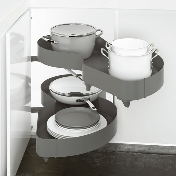 Corner Kidney Shaped Pull-out Lazy Susan for Pie-shaped Kitchen Corners