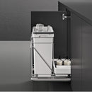 Display of Salice Under the Sink Pullouts Waste Bin (1 X 32qt Bin with Lid and Rear Basket)