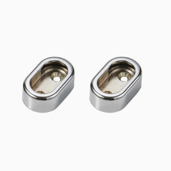 Oval Closet Rod End Support with Cover (Polished Chrome)