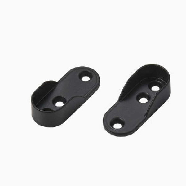 End Support Flange For Oval Closet Rod Black