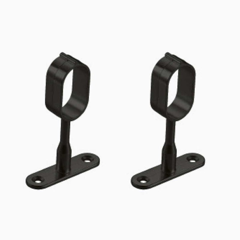 Middle Support for Oval Closet Rod (Black Finish)